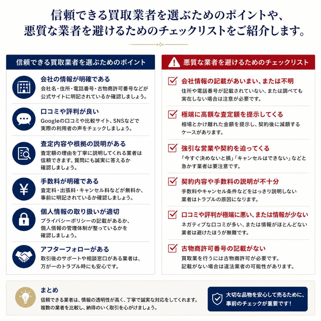 信頼できる買取業者の選び方