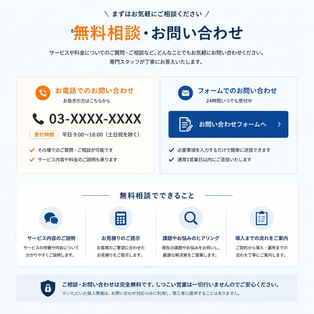 お問い合わせはこちらから！