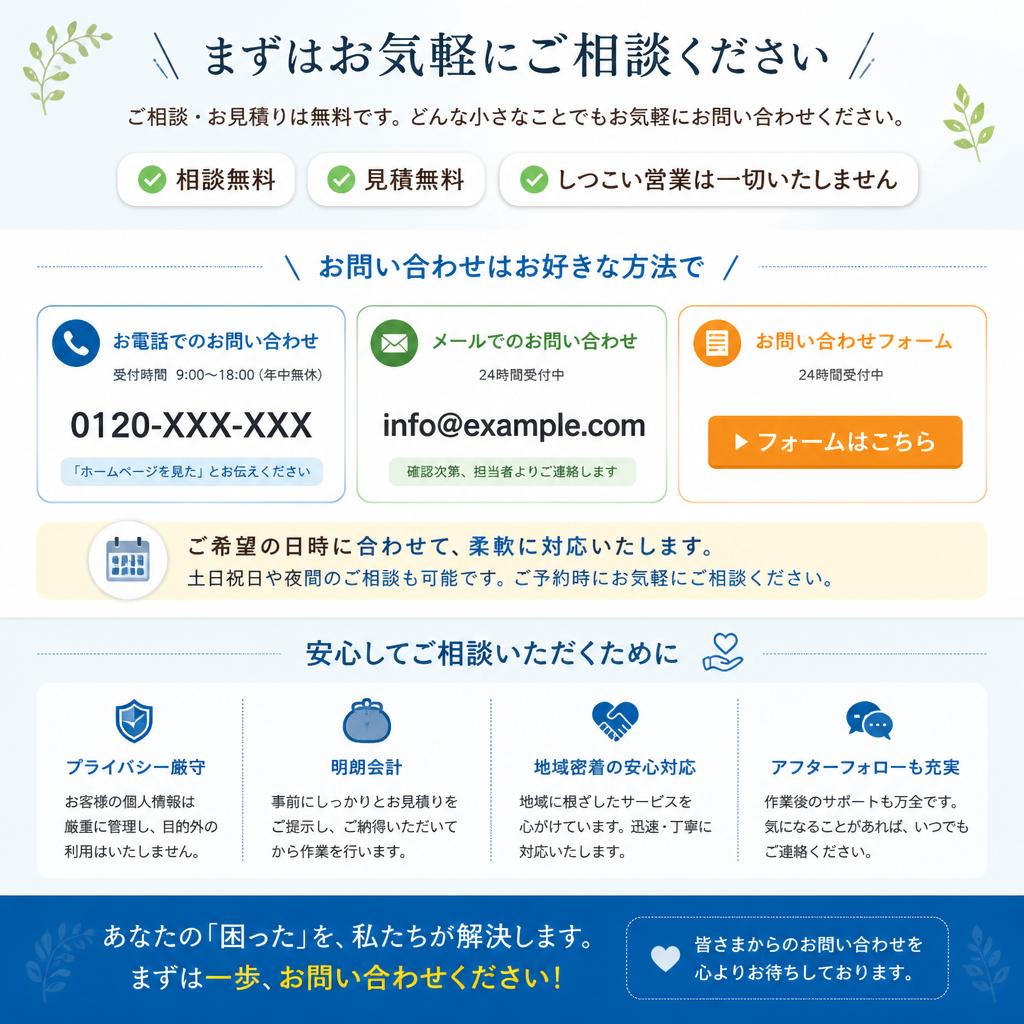今すぐお問い合わせを！