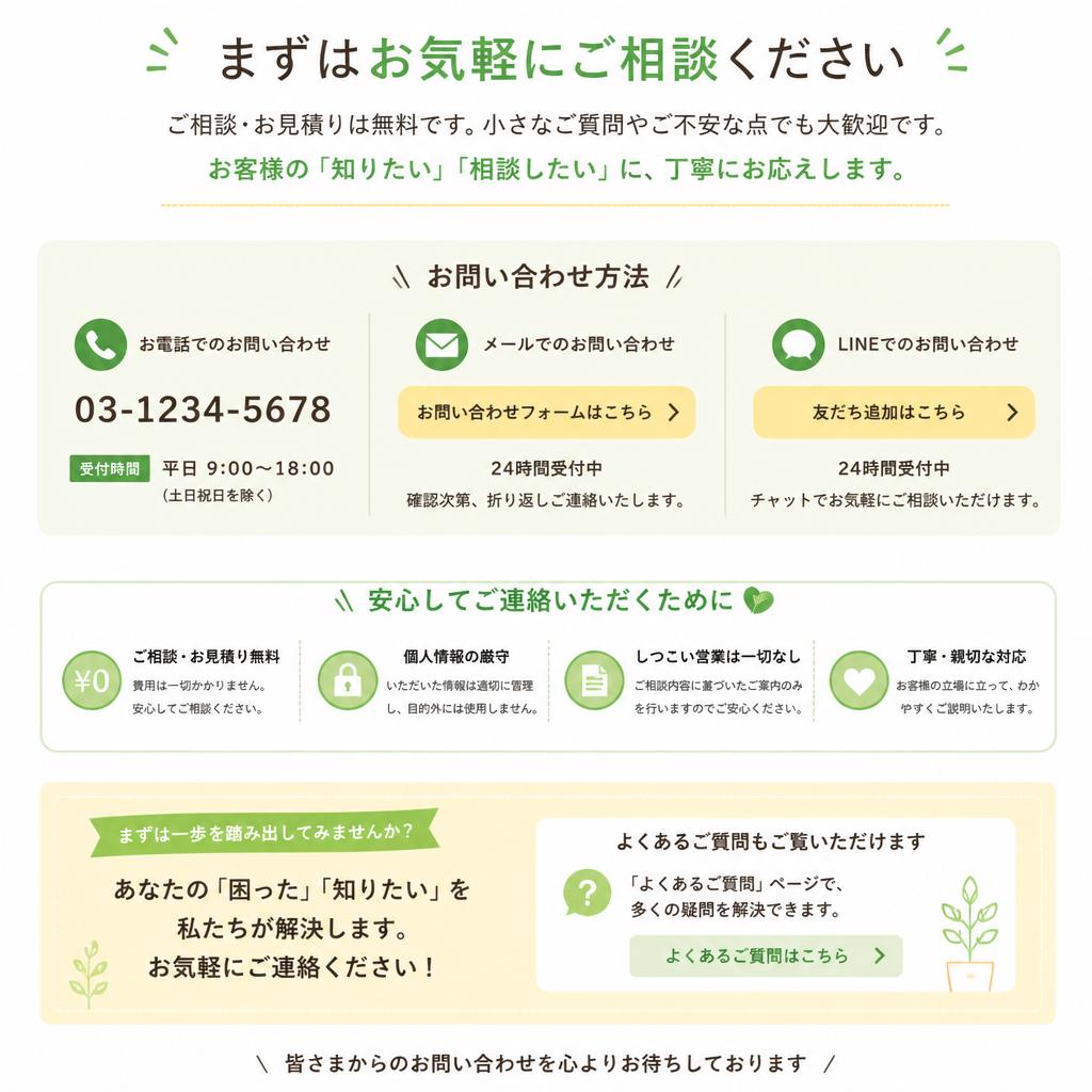 今すぐお問い合わせを！