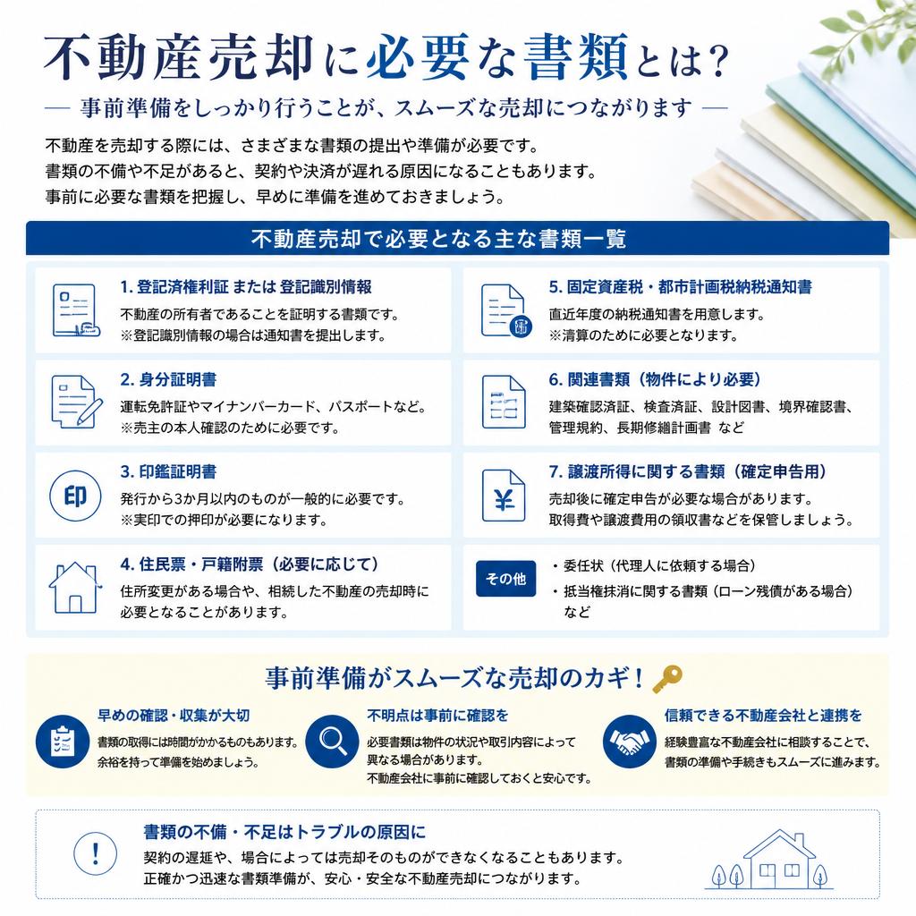 不動産売却に必要な書類とは？