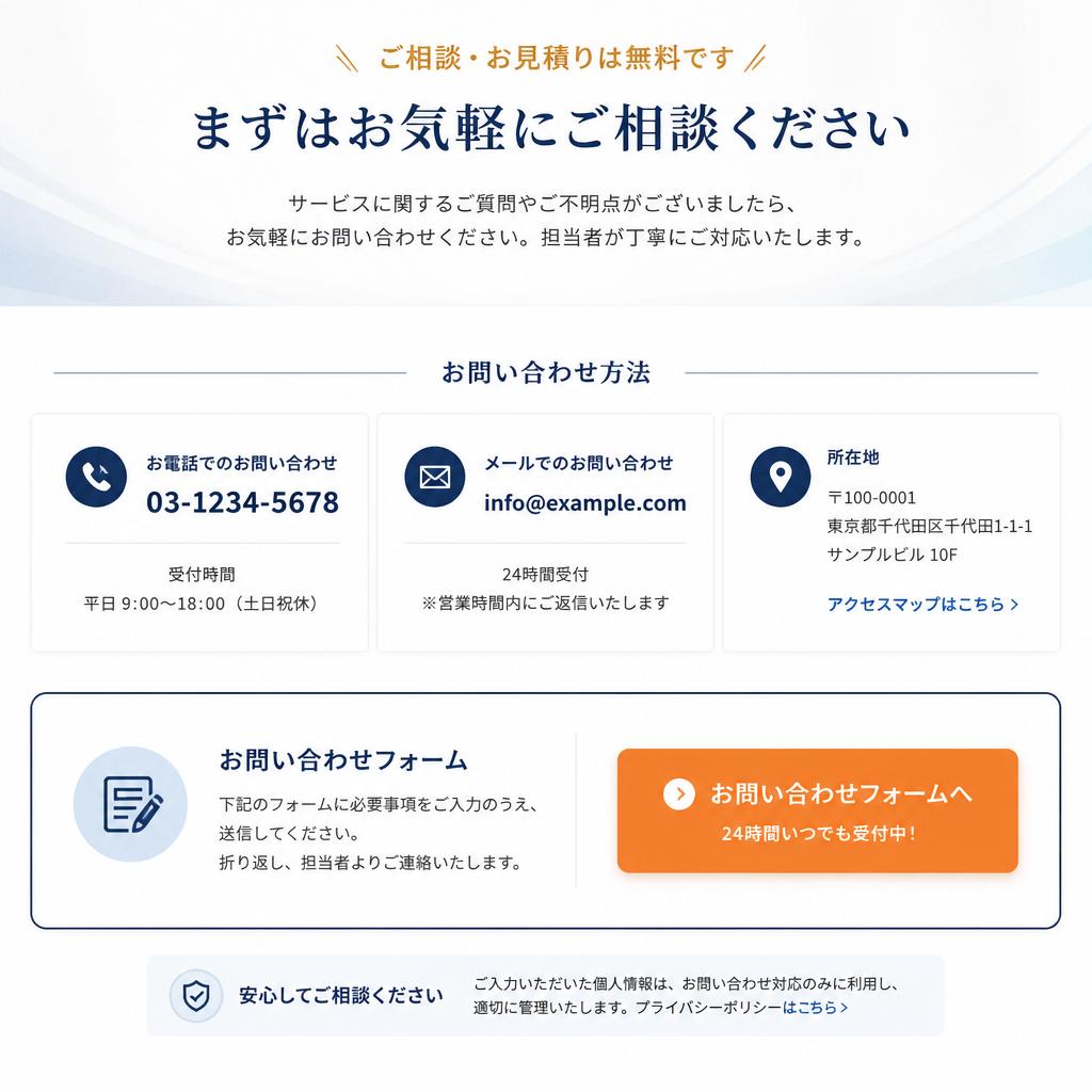 今すぐお問い合わせを！