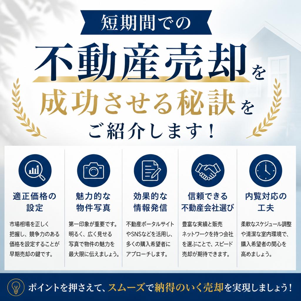 短期間での不動産売却を成功させる秘訣をご紹介します！