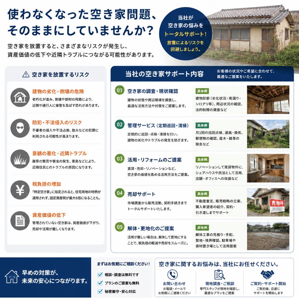 空き家対策はお任せください