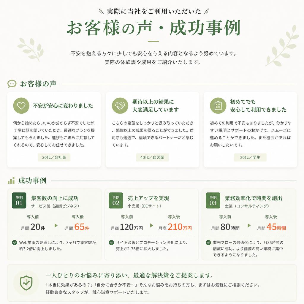 お客様の声・成功事例