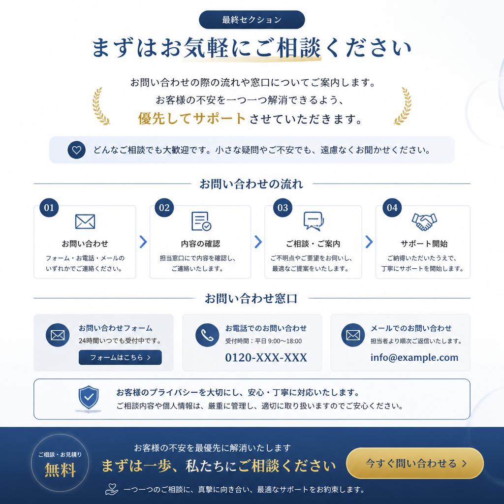 まずはお気軽にお問い合わせを