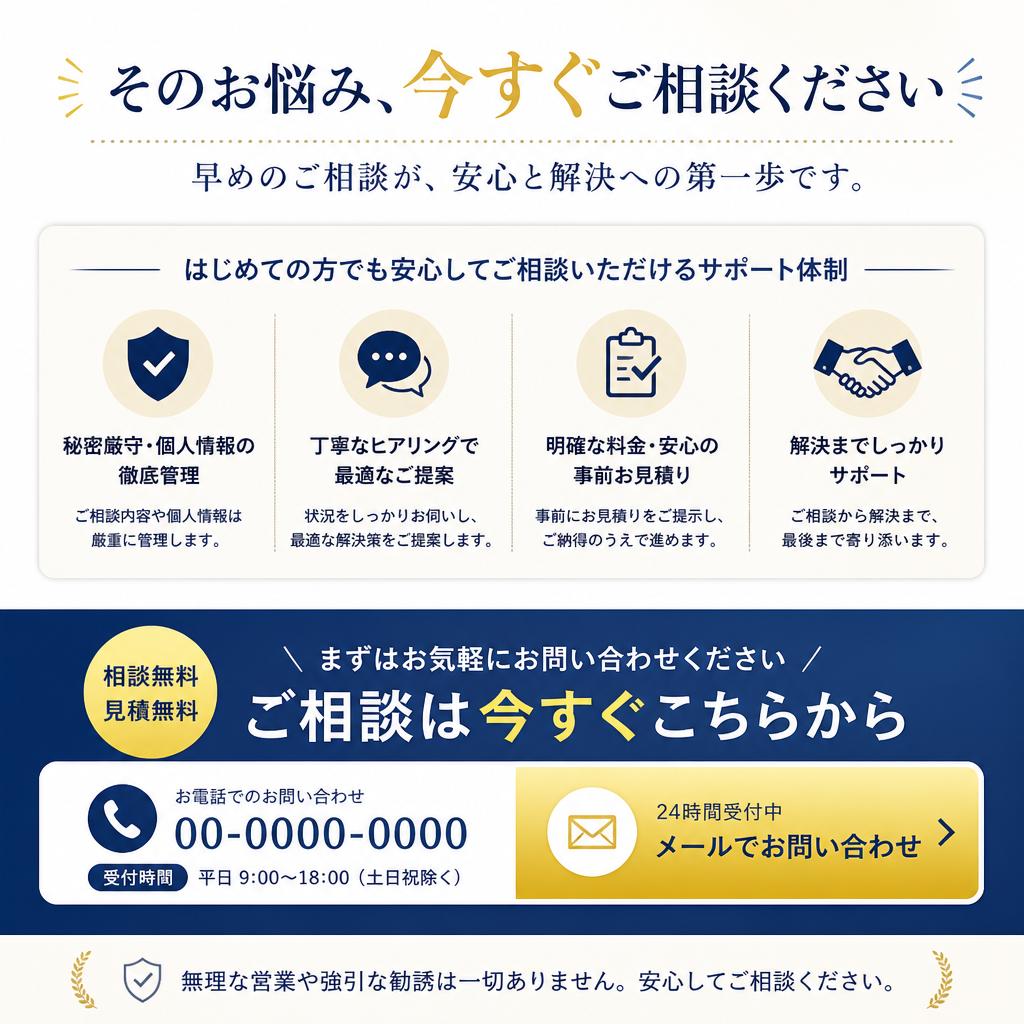 今すぐご相談ください！