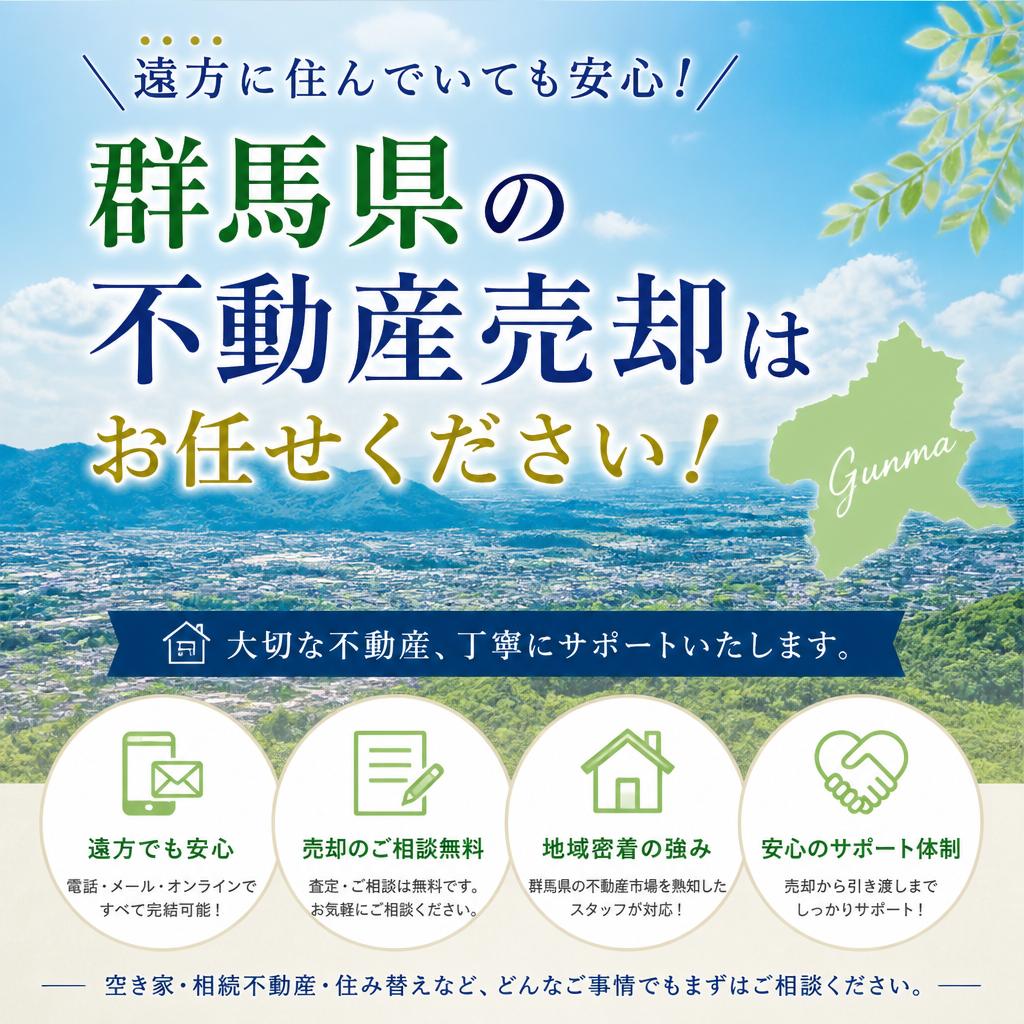 遠方に住んでいても安心！群馬県の不動産売却はお任せください！
