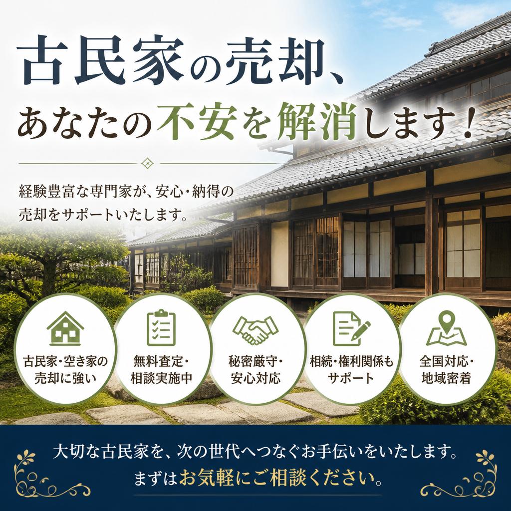 古民家の売却、あなたの不安を解消します！